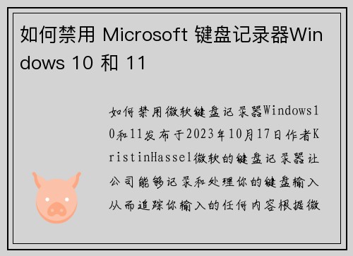 如何禁用 Microsoft 键盘记录器Windows 10 和 11